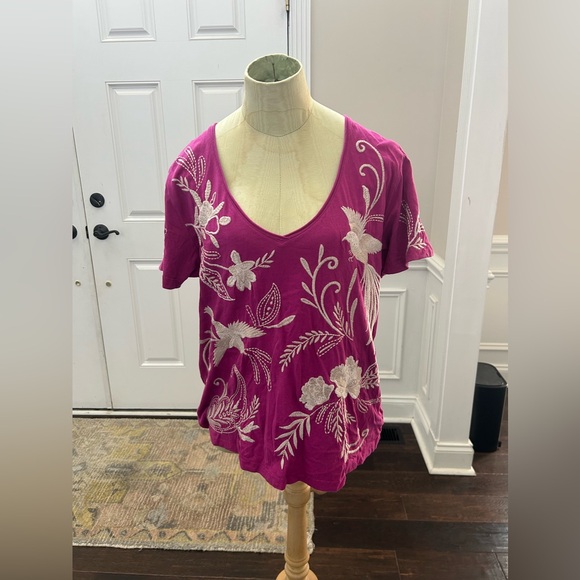 Johnny Was Festival Fuchsia T shirt - Picture 2 of 5